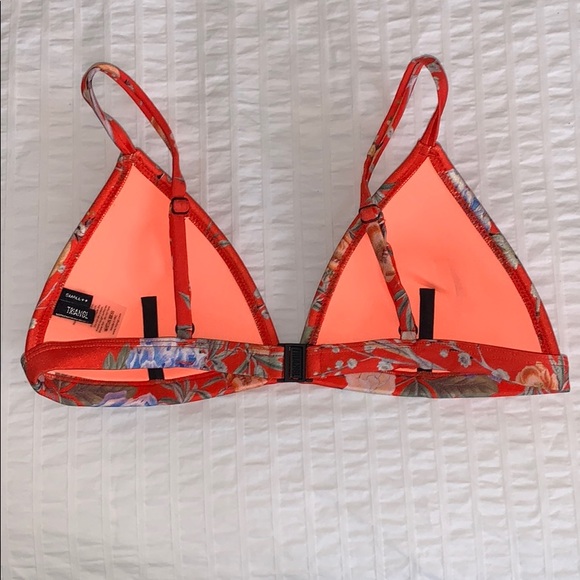 TRIANGL - S++ Orange Floral Bikini Top - Picture 2 of 3